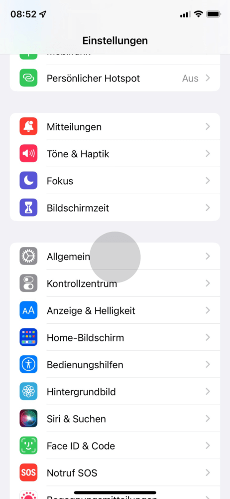 Um dein iPhone zu löschen, öffne die Einstellungen