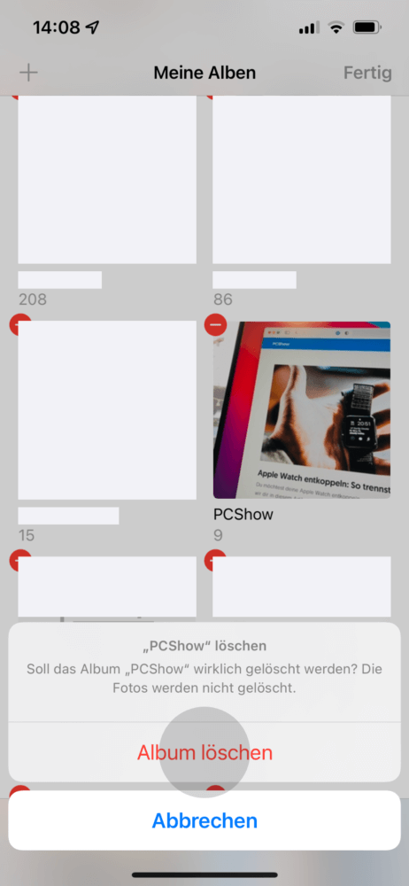 Album löschen am iPhone