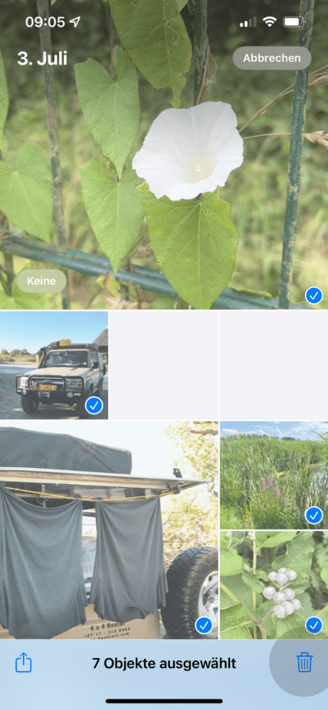Am iPhone alle Fotos löschen
