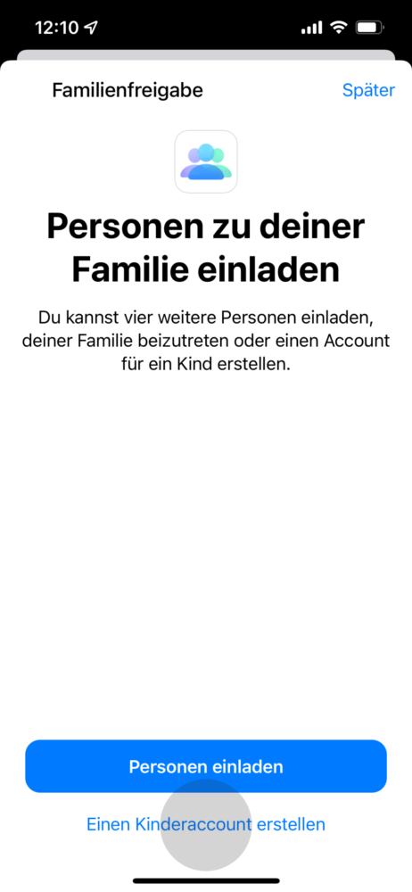 Kinderaccount erstellen