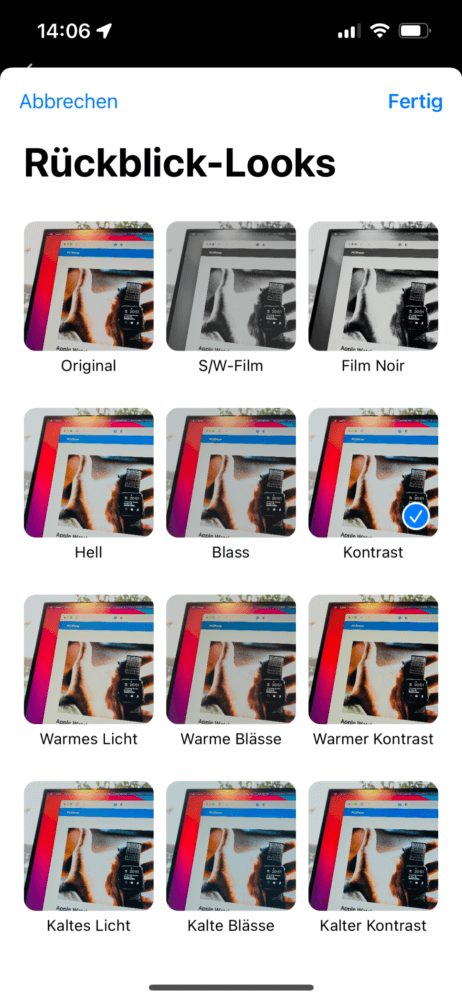 iPhone Rückblick erstellen mit anderem Look