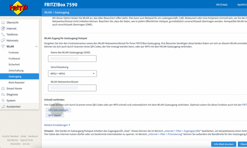 iPhone QR Code WLAN über Fritzbox erstellen